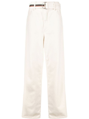 

Cross-embroidered belted trousers, Marcelo Burlon County of Milan Cross-embroidered belted trousers
