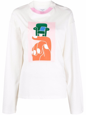 

Hand chair print long sleeve T-shirt, Opening Ceremony Hand chair print long sleeve T-shirt