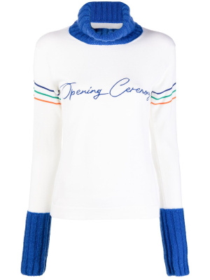 

Logo-embroidered roll-neck jumper, Opening Ceremony Logo-embroidered roll-neck jumper