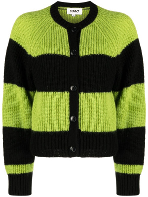 

Foxtail stripe-print cardigan, YMC Foxtail stripe-print cardigan