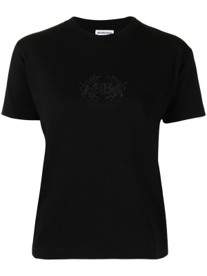 

Logo crest-embroidered T-shirt, Balenciaga Logo crest-embroidered T-shirt