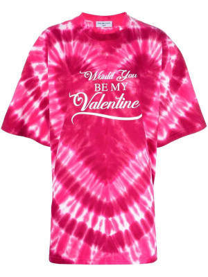 

Heart-print tie-dye T-shirt, Balenciaga Heart-print tie-dye T-shirt