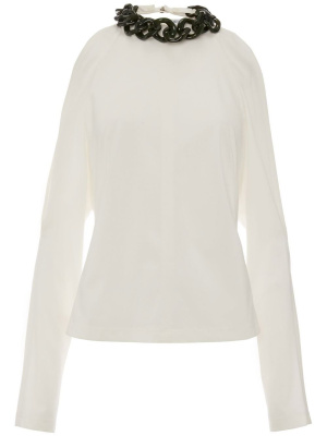 

Chain-embellished cold-shoulder top, JW Anderson Chain-embellished cold-shoulder top