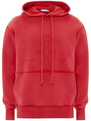 

Embroidered-logo detail hoodie, JW Anderson Embroidered-logo detail hoodie