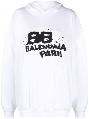 

Graffiti-print cotton hoodie, Balenciaga Graffiti-print cotton hoodie
