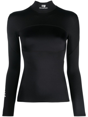 

Logo-print funnel-neck top, Balenciaga Logo-print funnel-neck top