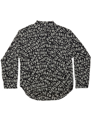 

Logo-print long-sleeved shirt, Balenciaga Logo-print long-sleeved shirt