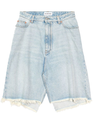 

Fringed denim skirt, Balenciaga Fringed denim skirt