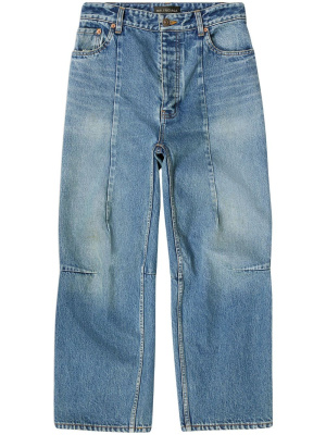 

Stonewashed wide-leg cropped jeans, Balenciaga Stonewashed wide-leg cropped jeans