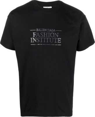 

Crystal-embellished slogan T-shirt, Balenciaga Crystal-embellished slogan T-shirt