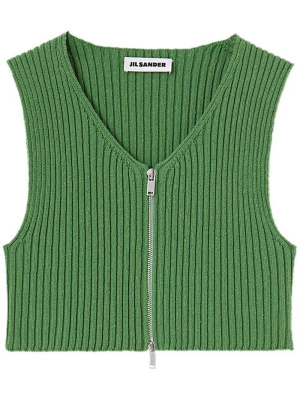 

Zip-up ribbed crop top, Jil Sander Zip-up ribbed crop top