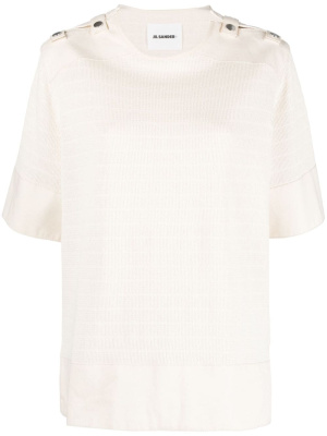 

Tab-detail cotton T-shirt, Jil Sander Tab-detail cotton T-shirt