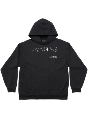 

Hand drawn-logo cotton hoodie, Balenciaga Hand drawn-logo cotton hoodie