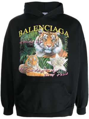 

Tiger logo print hoodie, Balenciaga Tiger logo print hoodie