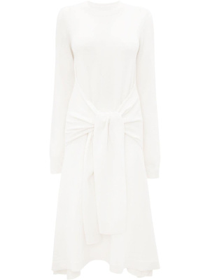 

Tie-front wool midi dress, JW Anderson Tie-front wool midi dress