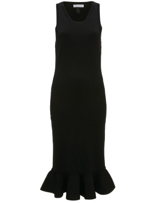 

Ruffled-trim sleeveless midi dress, JW Anderson Ruffled-trim sleeveless midi dress