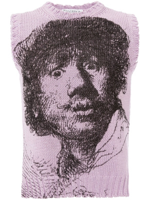 

Rembrandt-print sleeveless jumper, JW Anderson Rembrandt-print sleeveless jumper
