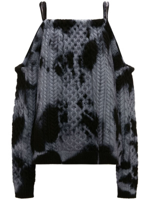 

Cold-shoulder cable-knit jumper, JW Anderson Cold-shoulder cable-knit jumper