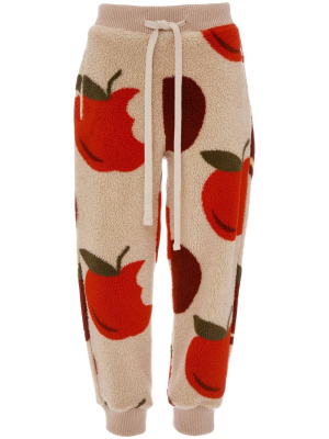 

Apple-print fleece joggers, JW Anderson Apple-print fleece joggers