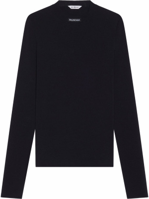 

Logo-patch knitted top, Balenciaga Logo-patch knitted top