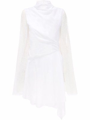 

Sheer-sleeve asymmetric dress, JW Anderson Sheer-sleeve asymmetric dress