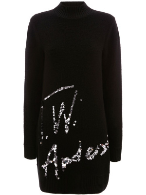 

Sequins-logo knitted minidress, JW Anderson Sequins-logo knitted minidress