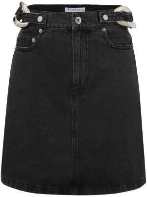 

Chain-link detail denim skirt, JW Anderson Chain-link detail denim skirt
