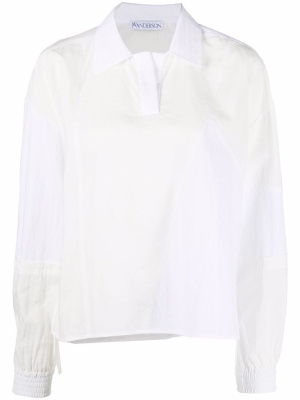 

Patchwork polo collar blouse, JW Anderson Patchwork polo collar blouse
