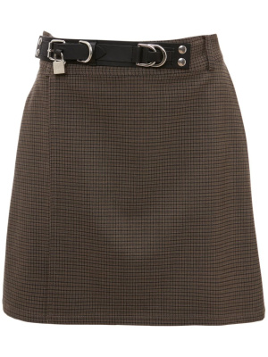 

Check-print belted skirt, JW Anderson Check-print belted skirt