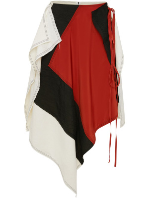 

Patchwork-design asymmetrical skirt, JW Anderson Patchwork-design asymmetrical skirt