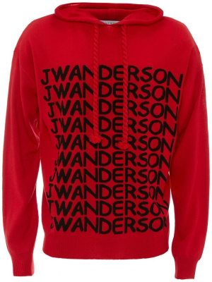 

Graphic-print merino hoodie, JW Anderson Graphic-print merino hoodie