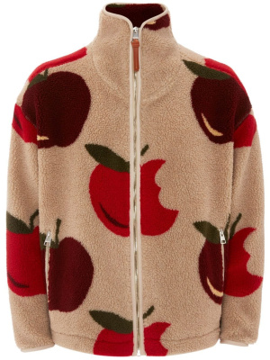 

Apple-print fleece-texture jacket, JW Anderson Apple-print fleece-texture jacket