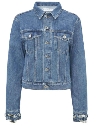 

Chain-link detail denim jacket, JW Anderson Chain-link detail denim jacket