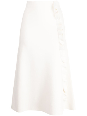 

High-waist ruffled-trim midi skirt, Jil Sander High-waist ruffled-trim midi skirt