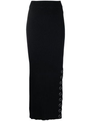 

Press-stud rib-knit maxi skirt, Jil Sander Press-stud rib-knit maxi skirt