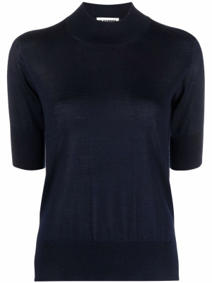 

Short-sleeve ribbed-trim knitted top, Jil Sander Short-sleeve ribbed-trim knitted top