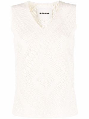 

Knitted diamond-pattern tank top, Jil Sander Knitted diamond-pattern tank top