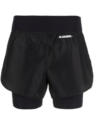 

+ logo-print layered shorts, Jil Sander + logo-print layered shorts