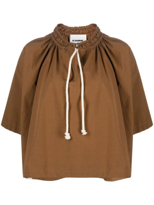 

Tie-fastening short-sleeve blouse, Jil Sander Tie-fastening short-sleeve blouse