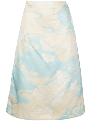 

Floral-print silk A-Line skirt, Jil Sander Floral-print silk A-Line skirt