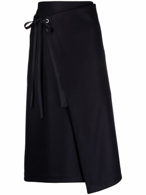 

Tie-waist wool wrap skirt, Jil Sander Tie-waist wool wrap skirt