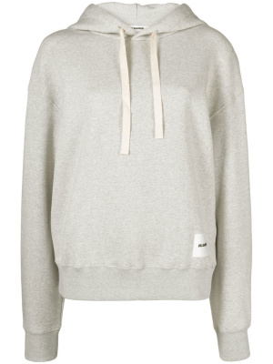 

Logo-patch drawstring hoodie, Jil Sander Logo-patch drawstring hoodie