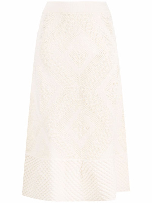 

Open-knit patterned midi skirt, Jil Sander Open-knit patterned midi skirt