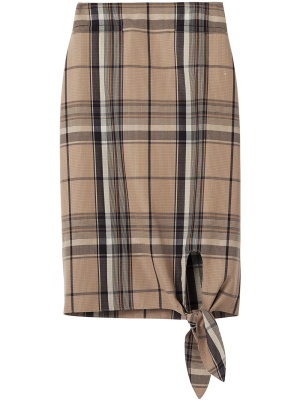 

Knot detail check pencil skirt, Burberry Knot detail check pencil skirt