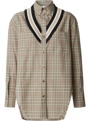 

Oversized cricket stripe check shirt, Burberry Oversized cricket stripe check shirt