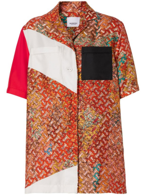 

Monogram-print silk shirt, Burberry Monogram-print silk shirt