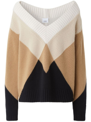 

Intarsia-knit pattern jumper, Burberry Intarsia-knit pattern jumper