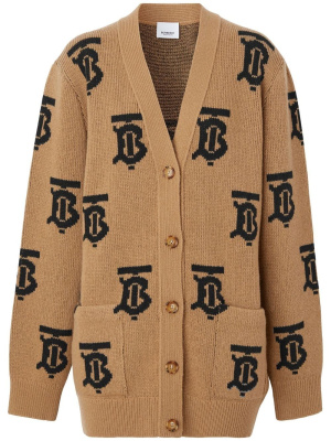 

Monogram intarsia-knit cardigan, Burberry Monogram intarsia-knit cardigan