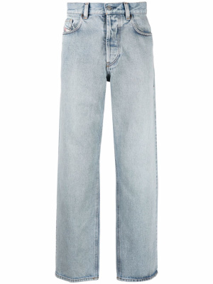 

Logo-patch straight-leg jeans, Diesel Logo-patch straight-leg jeans