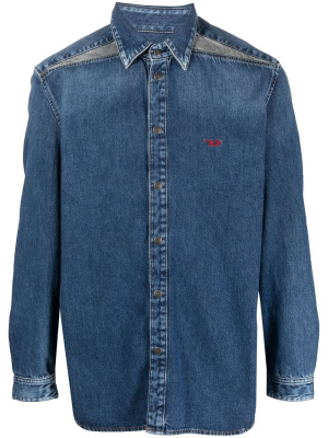 

Embroidered-logo denim shirt, Diesel Embroidered-logo denim shirt